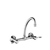 8" Dual handle Wall Mounted Brass Kitchen Faucet